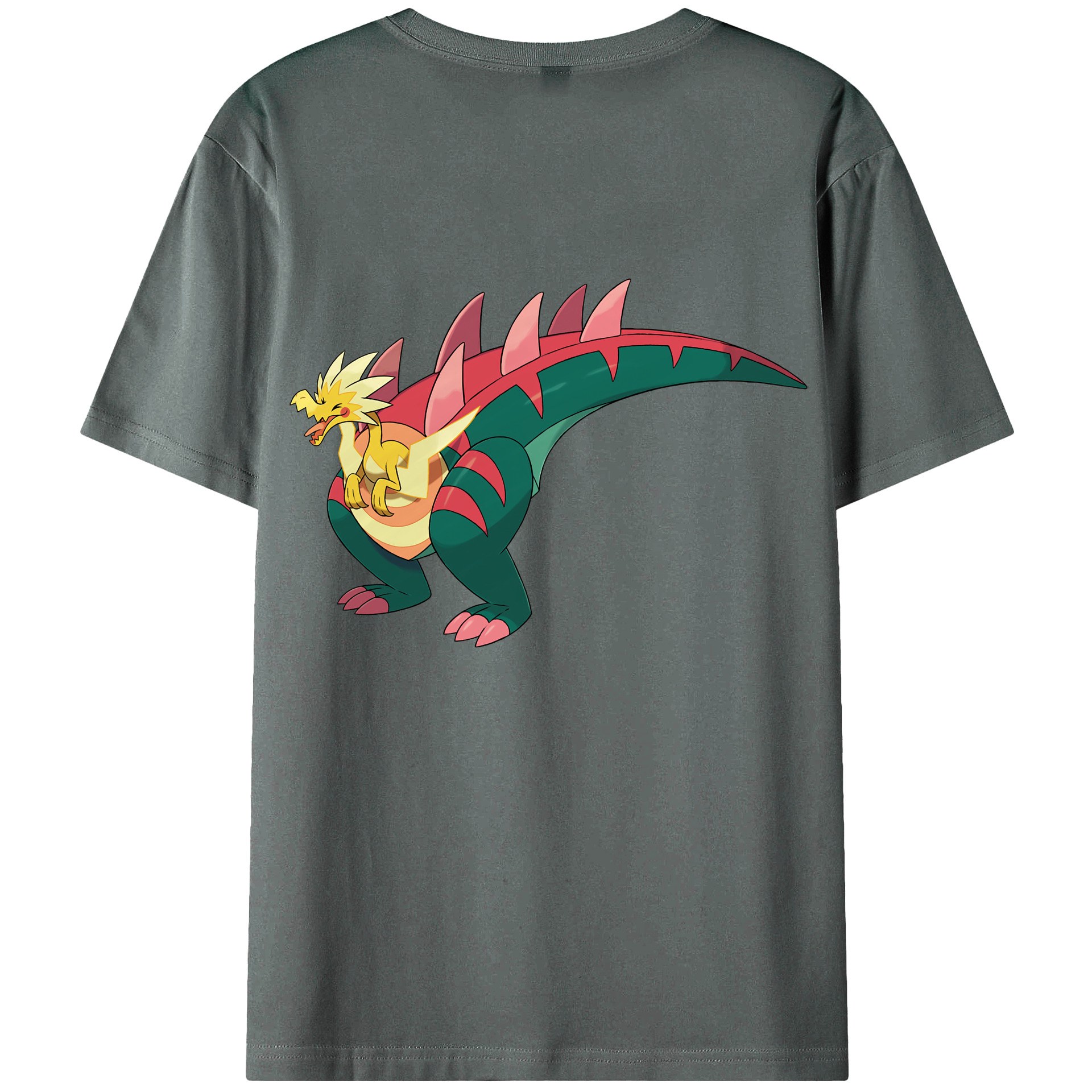 （画像用） ポケットモンスター Pokémon 綿100％ メンズ半袖Tシャツ（バックプリント） 通気性